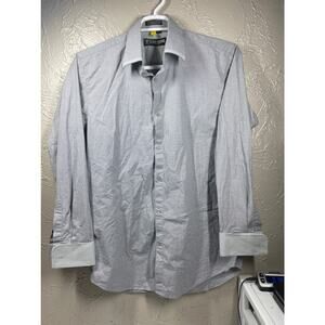 Stacy Adams Mens‎ Shirt Button Down check French Cuff size 15.5 34/35